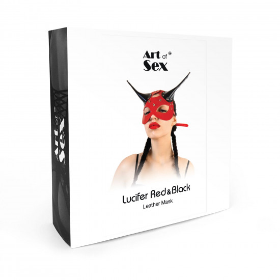 Шкіряна маска Art of Sex - Lucifer Red&Black Шкіряна маска Art of Sex - Lucifer Red&Black
