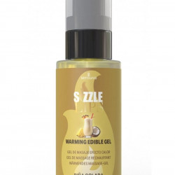 Зігрівальний масажний гель Sensuva Sizzle Lips Pina Colada (59 мл), без цукру, їстівний