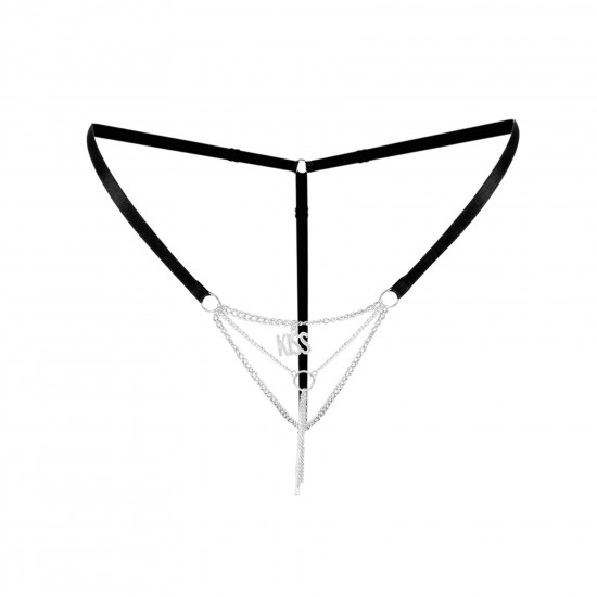 Сексуальні трусики з ланцюжком та підвіскою Art of Sex - KISS panties L-2XL, колір чорний Сексуальні трусики з ланцюжком та підвіскою Art of Sex - KISS panties L-2XL, колір чорний