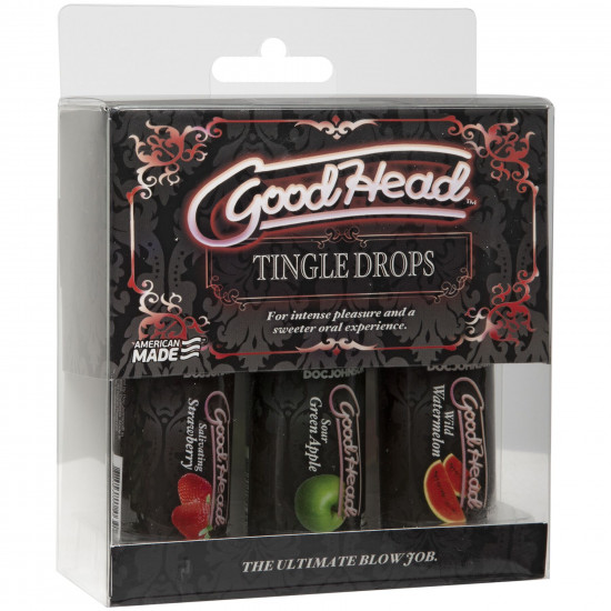 Набір крапель для мінету Doc Johnson GoodHead - Tingle Drops (Watermelon, Green Apple, Strawberry) Набір крапель для мінету Doc Johnson GoodHead - Tingle Drops (Watermelon, Green Apple, Strawberry)