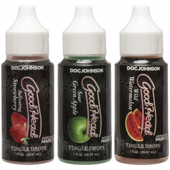 Набір крапель для мінету Doc Johnson GoodHead - Tingle Drops (Watermelon, Green Apple, Strawberry) Набір крапель для мінету Doc Johnson GoodHead - Tingle Drops (Watermelon, Green Apple, Strawberry)