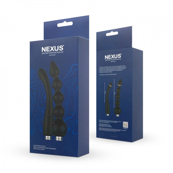 Набір анальних насадок для душу Nexus Advanced Shower Douche Duo Kit – Black, 2 шт Набір анальних насадок для душу Nexus Advanced Shower Douche Duo Kit – Black, 2 шт