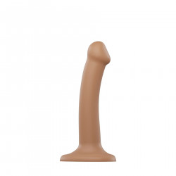 Насадка для страпона Strap-On-Me Dual Density Dildo Caramel S, діаметр 2,7 см, двошарова, гнучка
