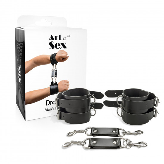 Наручники чоловічі Art of Sex - Handcuffs Dragons man з екошкіри, колір чорний Наручники чоловічі Art of Sex - Handcuffs Dragons man з екошкіри, колір чорний