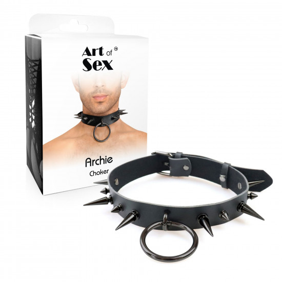 Чоловічий чокер з шипами Art of Sex - Archie Leather and Spikes Чоловічий чокер з шипами Art of Sex - Archie Leather and Spikes