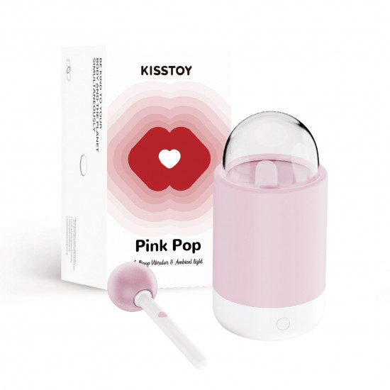 Вібратор-цукерка на паличці KISSTOY Pink Pop, зарядний кейс-нічник, 10 режимів вібрації Вібратор-цукерка на паличці KISSTOY Pink Pop, зарядний кейс-нічник, 10 режимів вібрації