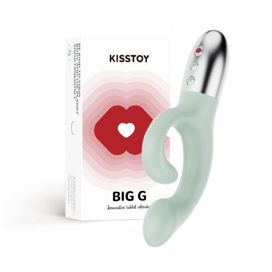 Вібратор-кролик для точки G KISTOY Big G Green, вигнутий відросток, автоматичний підігрів Вібратор-кролик для точки G KISTOY Big G Green, вигнутий відросток, автоматичний підігрів