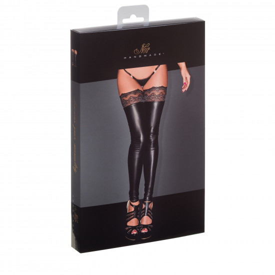 Панчохи з мокрим ефектом Noir Handmade F135 Powerwetlook stockings, M, без мисків Панчохи з мокрим ефектом Noir Handmade F135 Powerwetlook stockings, M, без мисків