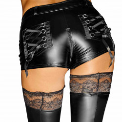 Шортики з мокрим ефектом Noir Handmade F138 Powerwetlook shorts, S