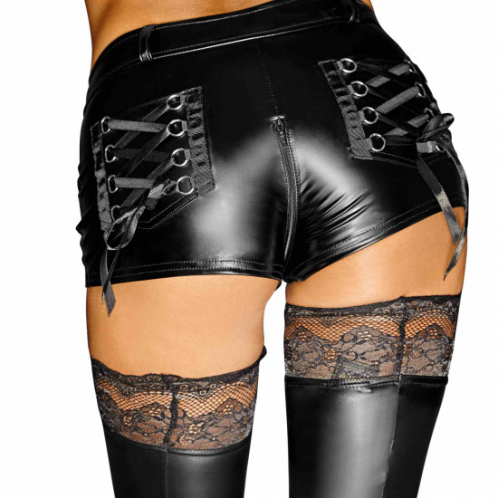 Шортики з мокрим ефектом Noir Handmade F138 Powerwetlook shorts, M Шортики з мокрим ефектом Noir Handmade F138 Powerwetlook shorts, M