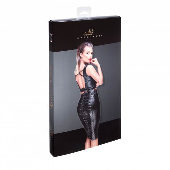 (SALE) Спідниця-олівець зі шнурівкою Noir Handmade F152 Powerwetlook pencil skirt S з мокрим ефектом (SALE) Спідниця-олівець зі шнурівкою Noir Handmade F152 Powerwetlook pencil skirt S з мокрим ефектом