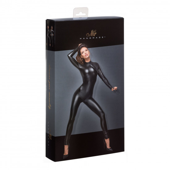 Комбінезон Noir Handmade F162 Powerwetlook overall with leash and two-way zipper - XXL Комбінезон Noir Handmade F162 Powerwetlook overall with leash and two-way zipper - XXL