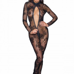 (SALE) Бодістокінг Noir Handmade F237 Long tulle overall - XL