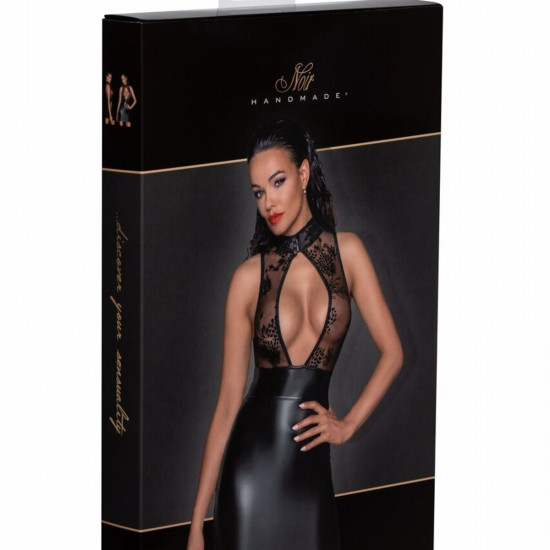 Сукня Noir Handmade F241 Short dress with powerwetlook skirt and tulle top - XXL Сукня Noir Handmade F241 Short dress with powerwetlook skirt and tulle top - XXL