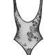 (SALE) Боді Noir Handmade F242 Tulle body with patterned flock embroidery - S (SALE) Боді Noir Handmade F242 Tulle body with patterned flock embroidery - S