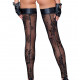 (SALE) Панчохи Noir Handmade F243 Tulle stockings with patterned flock embroidery - L (SALE) Панчохи Noir Handmade F243 Tulle stockings with patterned flock embroidery - L