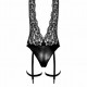 Боді Noir Handmade F297 Libido Deep-V bodysuit with collar, pearl chain and garter - 3XL Боді Noir Handmade F297 Libido Deep-V bodysuit with collar, pearl chain and garter - 3XL
