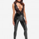 Комбінезон Noir Handmade F298 Libido Deep-V catsuit with collar and pearl chain - M Комбінезон Noir Handmade F298 Libido Deep-V catsuit with collar and pearl chain - M