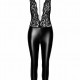 Комбінезон Noir Handmade F298 Libido Deep-V catsuit with collar and pearl chain - M Комбінезон Noir Handmade F298 Libido Deep-V catsuit with collar and pearl chain - M