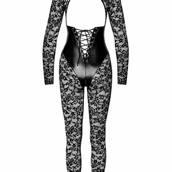 Комбінезон Noir Handmade F299 Enigma lace catsuit with underbust bodice - L Комбінезон Noir Handmade F299 Enigma lace catsuit with underbust bodice - L
