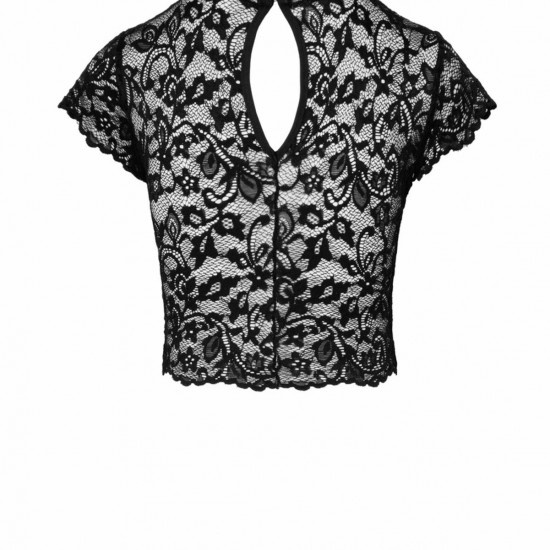 Топ Noir Handmade F303 Essence lace top with high collar - M Топ Noir Handmade F303 Essence lace top with high collar - M