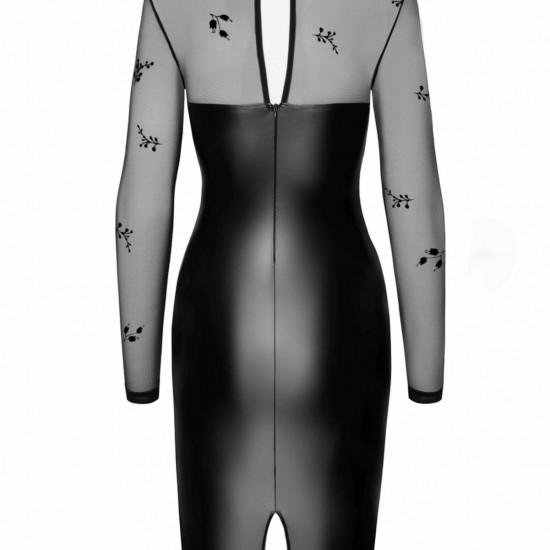 Сукня Noir Handmade F310 Sublime wetlook and flocked mesh midi dress - XL Сукня Noir Handmade F310 Sublime wetlook and flocked mesh midi dress - XL