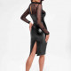 Сукня Noir Handmade F310 Sublime wetlook and flocked mesh midi dress - XL Сукня Noir Handmade F310 Sublime wetlook and flocked mesh midi dress - XL