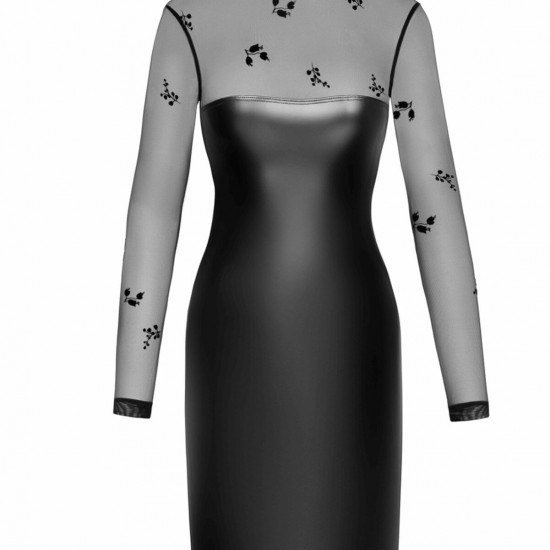Сукня Noir Handmade F310 Sublime wetlook and flocked mesh midi dress - XXL Сукня Noir Handmade F310 Sublime wetlook and flocked mesh midi dress - XXL