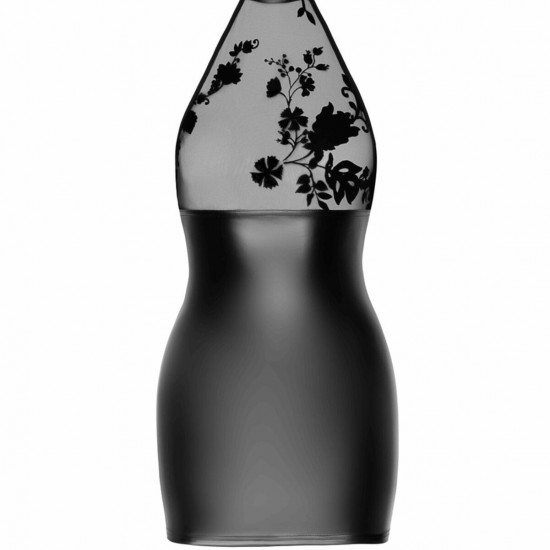 Сукня Noir Handmade F311 Eros mini halter dress of flocked mesh and wetlook - XL Сукня Noir Handmade F311 Eros mini halter dress of flocked mesh and wetlook - XL