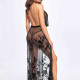 Сукня Noir Handmade F312 Divinity long flocked mesh dress with open back - M Сукня Noir Handmade F312 Divinity long flocked mesh dress with open back - M