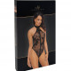 Боді Noir Handmade F314 Ego flocked mesh halter bodysuit - L Боді Noir Handmade F314 Ego flocked mesh halter bodysuit - L
