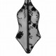Боді Noir Handmade F314 Ego flocked mesh halter bodysuit - XL Боді Noir Handmade F314 Ego flocked mesh halter bodysuit - XL