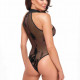 Боді Noir Handmade F314 Ego flocked mesh halter bodysuit - XL Боді Noir Handmade F314 Ego flocked mesh halter bodysuit - XL