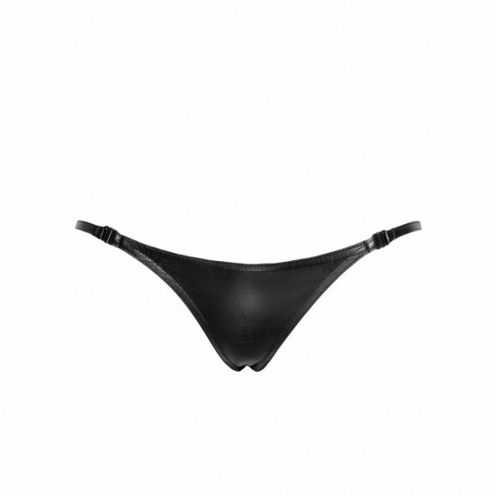 Трусики Noir Handmade P012 Wild crocodile wetlook thong with double opening - L Трусики Noir Handmade P012 Wild crocodile wetlook thong with double opening - L