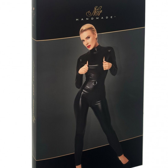 Комбінезон Noir Handmade F319 Caged wetlook catsuit with zippers and ring - 3XL Комбінезон Noir Handmade F319 Caged wetlook catsuit with zippers and ring - 3XL