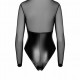 Боді Noir Handmade F321 Edge wetlook and mesh body with rings - XXL Боді Noir Handmade F321 Edge wetlook and mesh body with rings - XXL