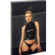 Топ Noir Handmade F324 Glam wetlook top with vinyl corset - S Топ Noir Handmade F324 Glam wetlook top with vinyl corset - S
