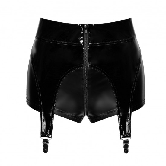 Шортики Noir Handmade F325 Glam suspender wetlook and vinyl shorts - S Шортики Noir Handmade F325 Glam suspender wetlook and vinyl shorts - S