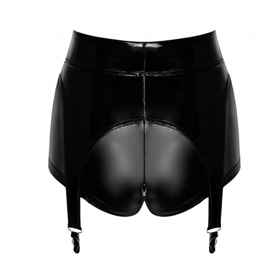 Шортики Noir Handmade F325 Glam suspender wetlook and vinyl shorts - L Шортики Noir Handmade F325 Glam suspender wetlook and vinyl shorts - L