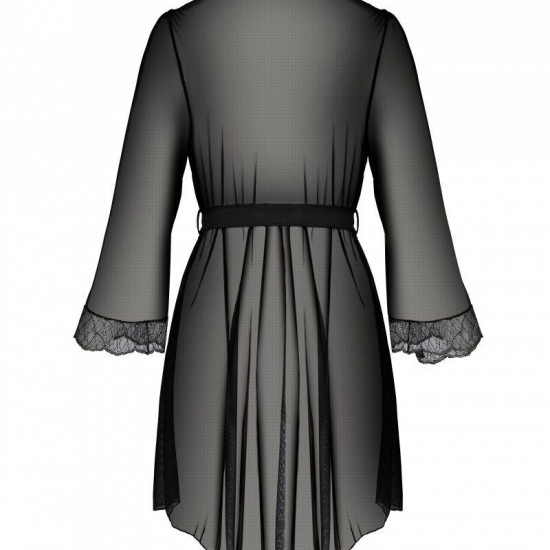 Пеньюар Passion AMBERLY PEIGNOIR black, L/XL, пояс у комплекті Пеньюар Passion AMBERLY PEIGNOIR black, L/XL, пояс у комплекті