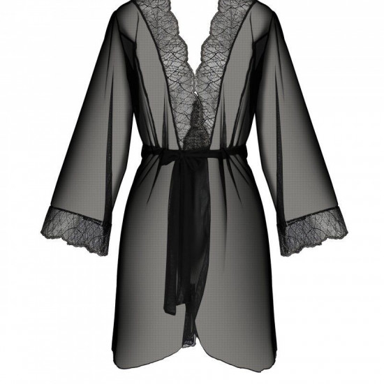 Пеньюар Passion AMBERLY PEIGNOIR black, L/XL, пояс у комплекті Пеньюар Passion AMBERLY PEIGNOIR black, L/XL, пояс у комплекті
