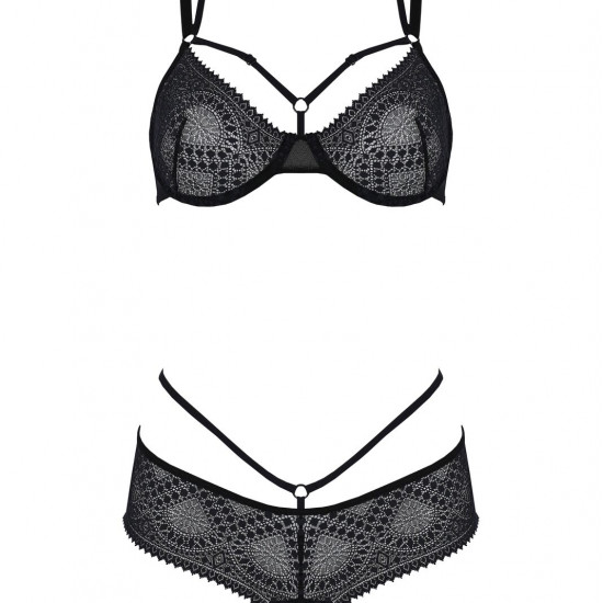 Комплект Passion DROSERA BIKINI black, L/XL, бюстгальтер і трусики-кюлоти Комплект Passion DROSERA BIKINI black, L/XL, бюстгальтер і трусики-кюлоти