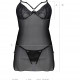 Пеньюар Passion DROSERA CHEMISE black, XXL/XXXL, мереживний ліф зі стрепами, трусики в комплекті Пеньюар Passion DROSERA CHEMISE black, XXL/XXXL, мереживний ліф зі стрепами, трусики в комплекті