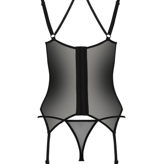 Корсет Passion DROSERA CORSET black, S/M, з кріпленнями для панчіх, трусики в комплекті Корсет Passion DROSERA CORSET black, S/M, з кріпленнями для панчіх, трусики в комплекті