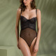 Боді Passion KERRIA BODY black, S/M, з високими вирізами та верхом балконет Боді Passion KERRIA BODY black, S/M, з високими вирізами та верхом балконет