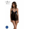 Пеньюар Passion KERRIA CHEMISE black, L/XL, мереживний верх, трусики в комплекті