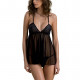 Пеньюар Passion KERRIA CHEMISE black, S/M, мереживний верх, трусики в комплекті Пеньюар Passion KERRIA CHEMISE black, S/M, мереживний верх, трусики в комплекті