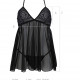 Пеньюар Passion KERRIA CHEMISE black, S/M, мереживний верх, трусики в комплекті Пеньюар Passion KERRIA CHEMISE black, S/M, мереживний верх, трусики в комплекті