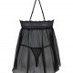 Пеньюар Passion KERRIA CHEMISE black, S/M, мереживний верх, трусики в комплекті Пеньюар Passion KERRIA CHEMISE black, S/M, мереживний верх, трусики в комплекті