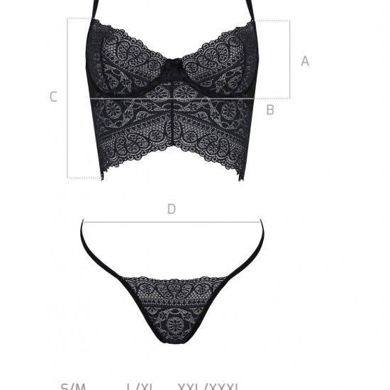 Комплект Passion KERRIA SET black S/M - ECO Passion Комплект Passion KERRIA SET black S/M - ECO Passion